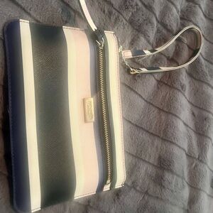 Kate Spade Navy and Cream Striped Wristlet